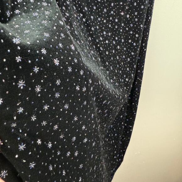 Vintage Connected Apparel Midi Dress Womens 10 Black Sparkle V-Neck Whimsigoth - Picture 5 of 9